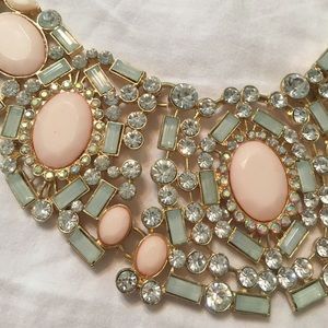 Baby pink and mint green statement necklace